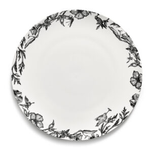 Dinner plate enchanted garden white - black Unity