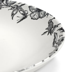 Bowl low L enchanted garden white - black Unity - Image 3