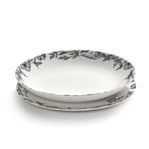 Bowl low L enchanted garden white - black Unity - Image 5