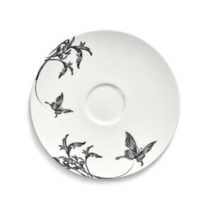Saucer cappuccino cup butterfly white - black ballet Unity