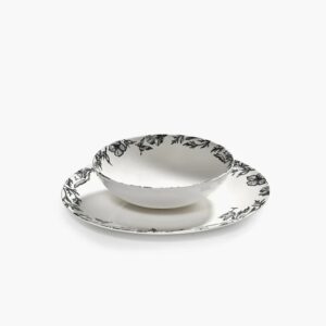 Bowl low M enchanted garden white - black Unity - Image 6