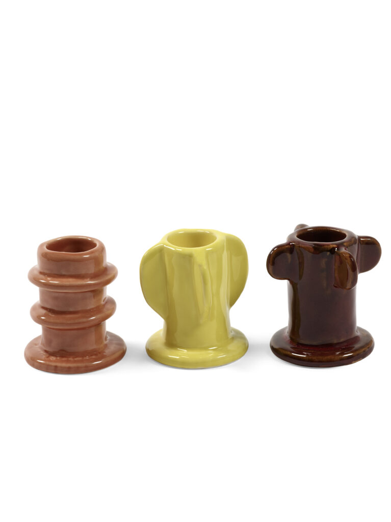 Candle holder 02 – ass/3 glazed Molly